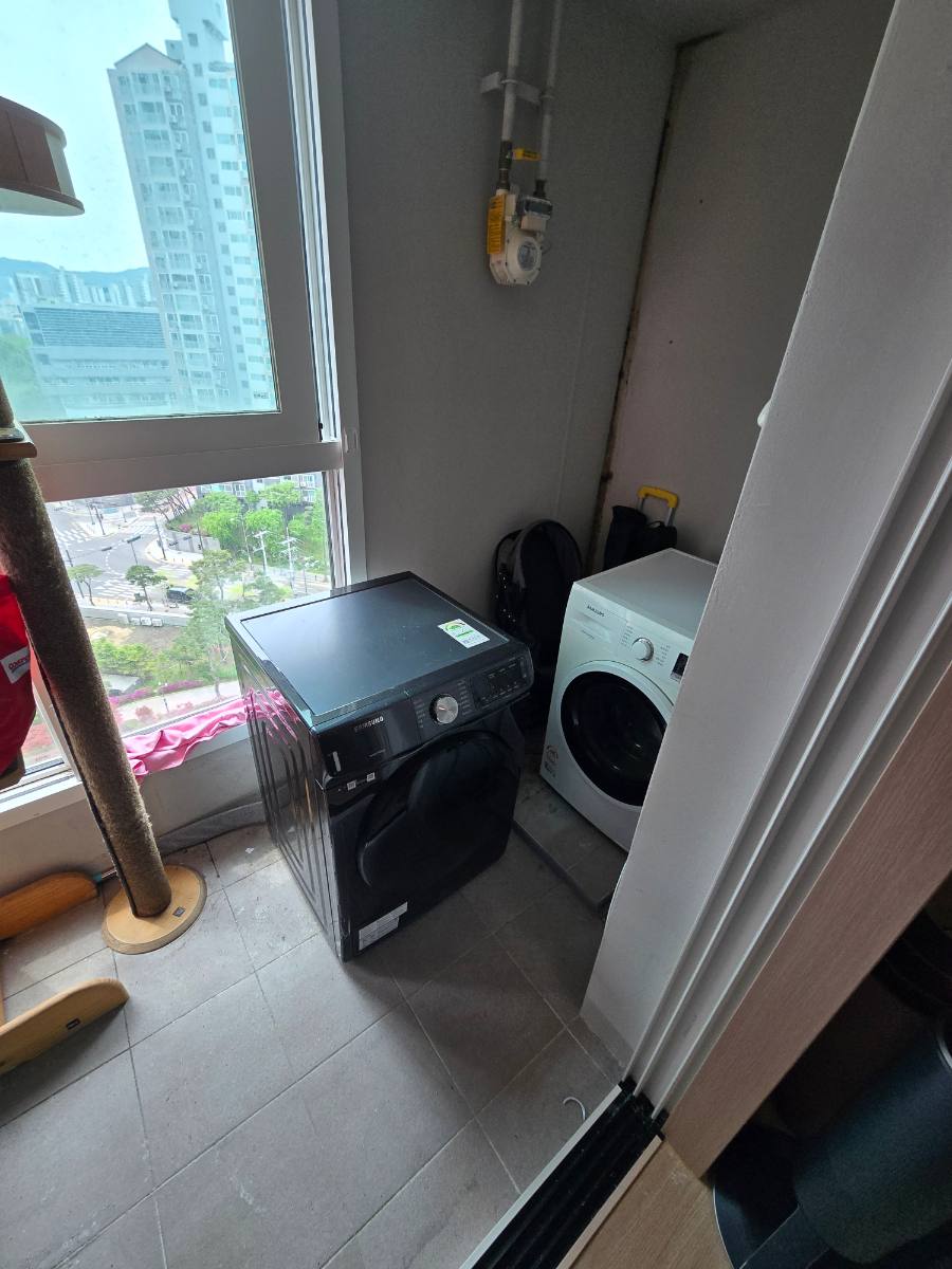 안양 평촌 세탁기·건조기 직렬 설치 앵글 시공 작업 전