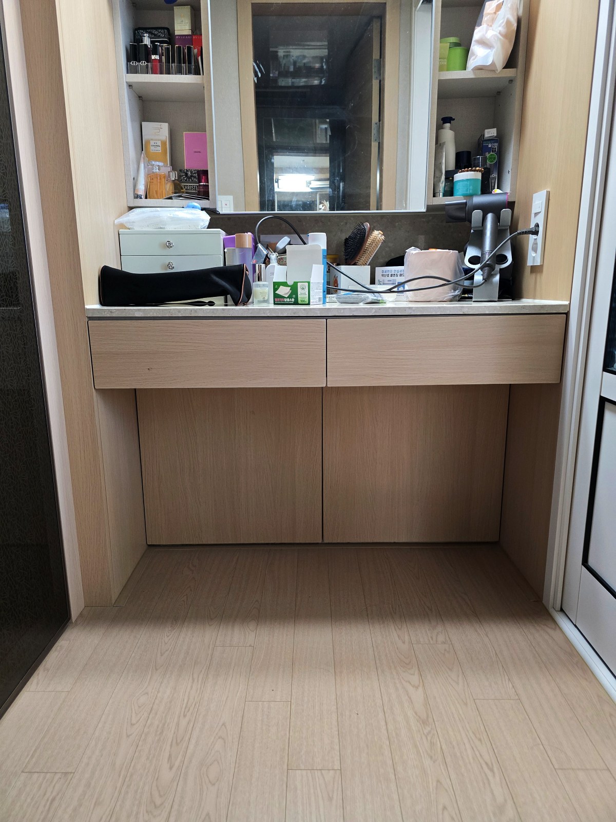 화성 향남 화장대 하부 서랍장 시공｜맞춤 수납공간 제작 작업 전